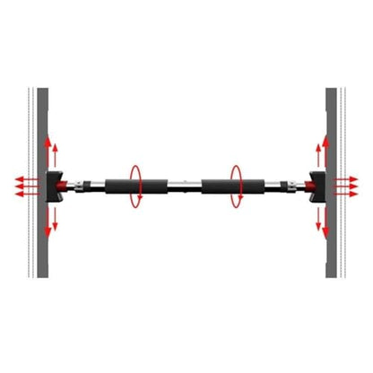 Wedge-Style Doorway Pull-Up Bar, No-Screw Adjustable Chin-Up Bar, 400kg Load Capacity, Anti-Slip Home Fitness Bar (Small)