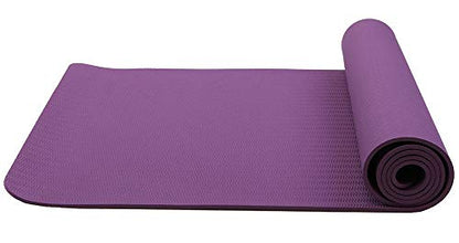 Attraction Design Yoga Mat Non Slip Exercise Mat Extra Thick Workout Mat for Yoga, Eco Friendly Exercise Yoga Mat High Density Fitness Pilates Mat with Carrying Strap, 72"x 24"x 6mm - color: Purple