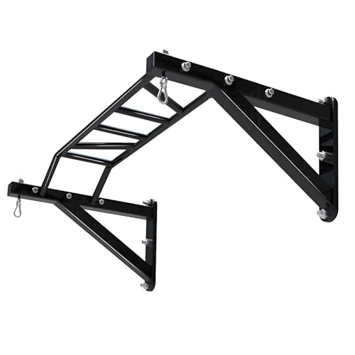 Wall Mounted Pull Up Bar and Dip Station, Heavy Duty Wall Mount Pull-up Chin Up Bar Multifunctional Home Gym Workout Indoor Exercise Equipment Support to 880 Lbs Standards - color: Standards