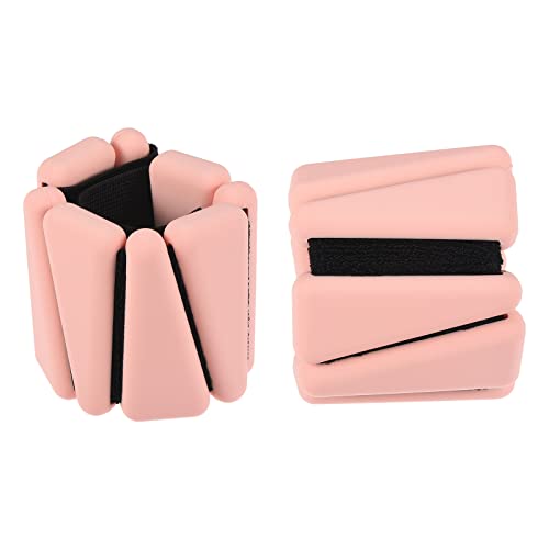 PATIKIL Ankle Weights for Women, 2Lbs Total (1Lb Each) Adjustable Wrist Weights with Removable Weights Arm Weights for Women & Men Yoga Training Walking Jogging Aerobics - color: Pink
