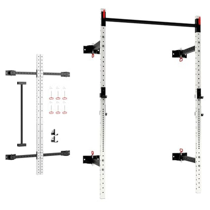 Soozier Adjustable Weight Bench with Dumbbell Rack Wooden Gym - color: White