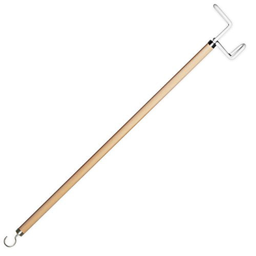 Rehabilitation Advantage 27-Inch Dressing Stick – Lightweight Wooden Dressing Aid with C-Hook & Vinyl-Coated Push/Pull Hook – Dressing Tool for Limited Mobility, Elderly, Disabled, or Post-Surgery