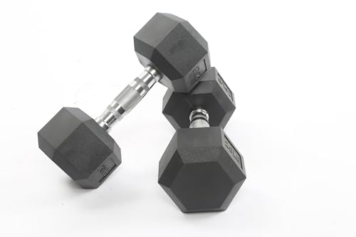 IDEAHOUSE Non-Slip Hex Dumbbells - Rubber & PEV Coated Free Weights with Anti-Roll Handles for Unisex Strength Training (Home Gym Exercise Equipment) - size: 60 Lb Set(Pair of 5, 10, 15)