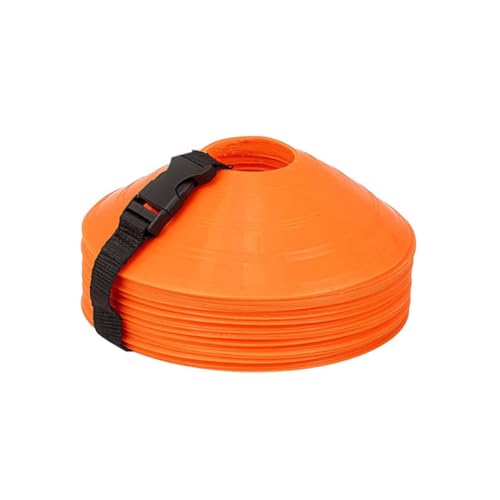 20Pcs Orange Plastic Disc Cones with Carry Strap Soccer Cones Training Cone Sports Markers for Basketball Drills Practice Outdoor Activities