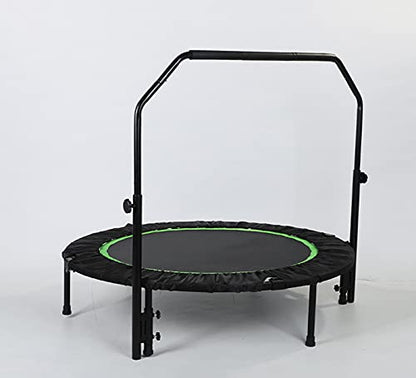 Replacement Trampoline Pad Outdoor 48In Fitness Trampoline with Handle,Mute Foldable Trampoline Mini Exercise Rebounder for Adults Kids Indoor/Garden Workout Equipment,Maximum Load 150Kg,Black