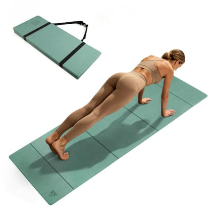 IwIeIaIrI Foldable POE Non Slip Yoga Pilates Mat– 1/4" (6mm) Thick - color: Green