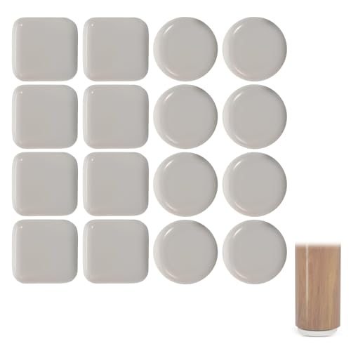 16PCS Furniture Sliders for Tile Floors, Furniture Sliders for Carpet, 1 Inch Size for Hardwood Floors and Tile, Beige Moving Sliders for Easy Furniture Moving
