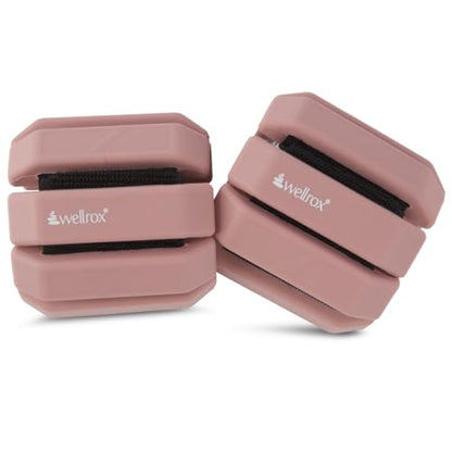 Weighted Bangles – Adjustable Ankle and Wrist Weights for Women & Men – Set of Ankle Weights 2 lbs (1 lb Each Wrist Weight) | Weighted Arm Bands for Pilates, Yoga, Running & Walking - color: Dusty Rose