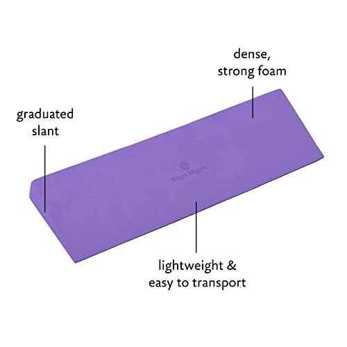 Hugger Mugger Yoga Wedge - Gentle Lift for Sensitive Wrists, Durable and Stable, Supports Joints, Great for Downward Dog - color: Purple