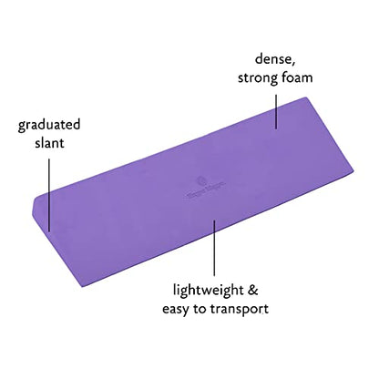 Hugger Mugger Yoga Wedge - Gentle Lift for Sensitive Wrists, Durable and Stable, Supports Joints, Great for Downward Dog - color: Purple