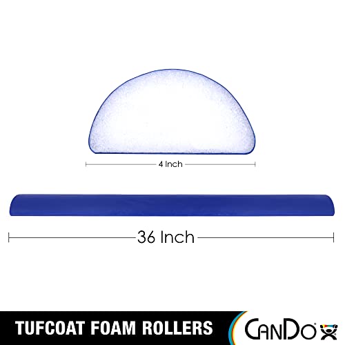 CanDo Premium TufCoat Blue Coated Half-Round Foam Rollers for Muscle Restoration, Massage Therapy, Rehabilitation, Sport Recovery and Physical Therapy for Home, Clinic and Gym - size: 4" X 36", style: Half Round