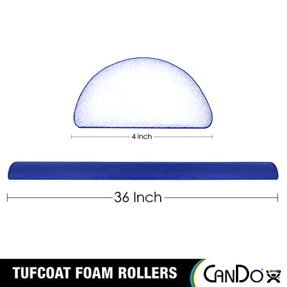 CanDo Premium TufCoat Blue Coated Half-Round Foam Rollers for Muscle Restoration, Massage Therapy, Rehabilitation, Sport Recovery and Physical Therapy for Home, Clinic and Gym - size: 4" X 36", style: Half Round