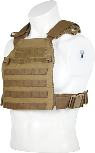 Tactical Adjustable Weighted Vest for Men and Women WODs, Strength Endurance Training Fitness Workouts Running - Quick Release, Molle System - color: Tan
