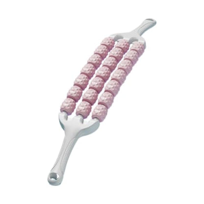 Muscle Roller Stick for Knot Relief, 12.5-inch Portable Massage Stick, Stainless Steel & EVA Foam Roller for Home Gym Travel Park Garden Fitness- Pink