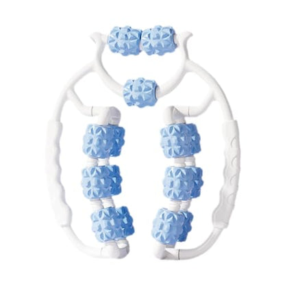 Massage Roller for Legs Foam Roll 15 Wheels Portable Exercise 360 ° Deep Tissue Massage Tool for Gym Physics, Blue - color: Blue