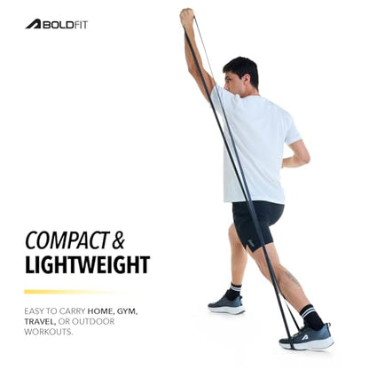 Boldfit Heavy Resistance Band for Exercise & Stretching, Pull Up Band Suitable in Home & Gym Workout, Power Bands for Men & Women. (Black 15-30 kg Resistances)(Material: Natural Rubber )