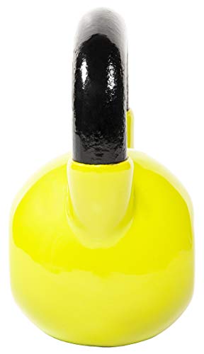 Fitvids All-Purpose Color Vinyl Coated Kettlebell, 5-50 Pounds, Yellow