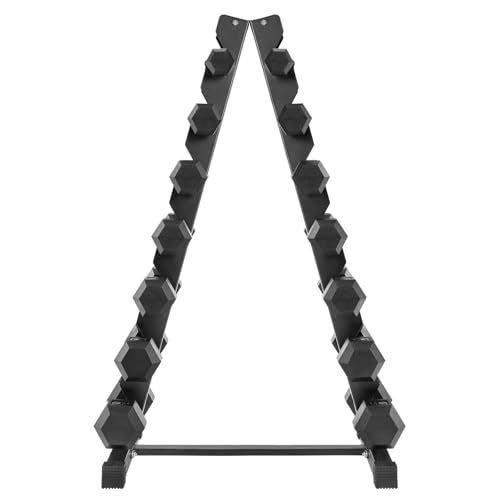 Hex Dumbbells Rubber Coated Cast Iron Hex Black Dumbbell Free Weights for Exercises - style: 190LB Hex Dumbbell Set with Rack