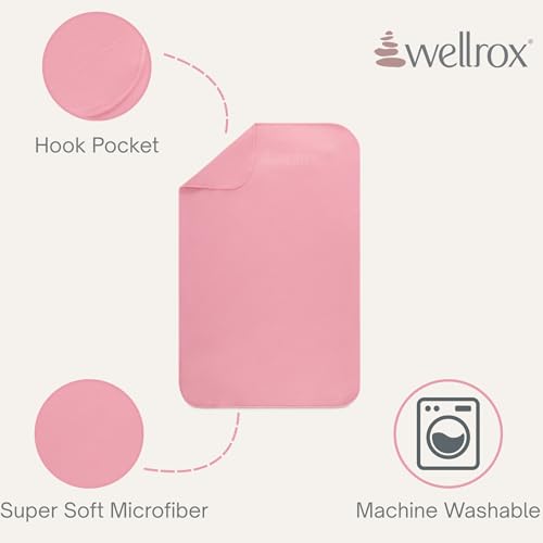 Microfiber Yoga Hand Towel – Super Soft, Quick-Dry, Non Slip Yoga Towel for Hot Pilates, Gym & Workouts (26.5" x 16", Pink)