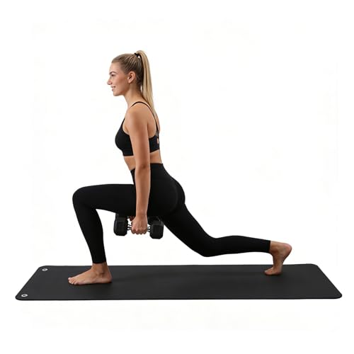 Hanging Fitness Exercise Mat, All-Purpose Non-Slip Workout Mat with Metal Grommets, Rollable Yoga Mat for Yoga, Strength Training & Stretching - color: 71*24black, size: 71*24inch（5mm）