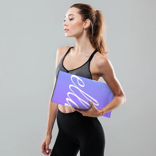 Custom Name Yoga Mat,Personalized Travel Yoga Exercise Mat,Non Slip,Perfect for Kids & Adults,Gradient Color D Series - color: Style 10