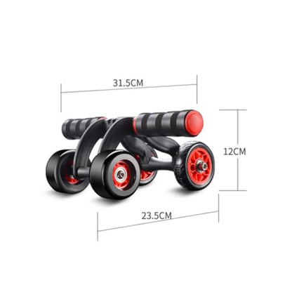 Hemobllo Automatic Rebound Four-wheel Ab Roller Wheel with Knee Mat, Silent Fitness Exercise Device for Core Workout and Abdominal Toning at Home