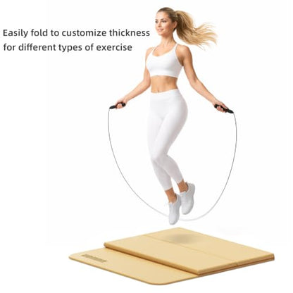 Yoga Mat Thick 10mm, Foldable Yoga Mat 75 x 26 x 0.4 Inches - color: Orange