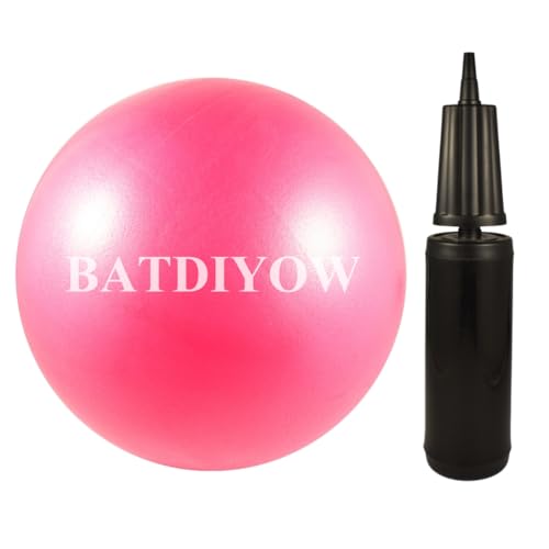Exercise Balls with Hand Pump - 8 Inch Yoga & Pilates Mini Workout Ball - color: Pink