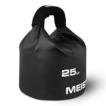Meister BEAST Portable Sand Kettlebell - Soft Sandbag Weight - 25lb / 11.3kg - Black
