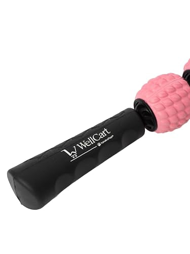 WellCart’s EVA Massage Stick Roller. Comfort Grip Handles with 3 Independent Textured Total Body Massager Spinners