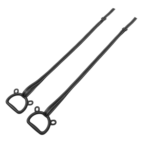 FRCOLOR ’s Gymnastics Rings Set – Adjustable Pull-up Rings with 2m Straps, Thickened Indoor Fitness Circles for Home Strength Training and Bodyweight Exercise