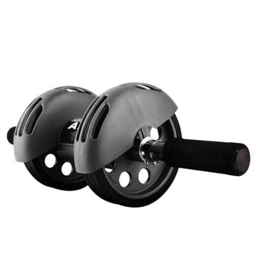ibasenice Automatic Rebound Dual Wheel Ab Roller with Blue Kneeling Pad Exercise Wheel for Low Noise Abdominal Roller for Home Gym Fitness