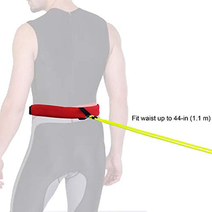 Swimming Bungee Resistance Training Belt Swim Exerciser Tether (One Waist Belt, Bungee Cord, Storage Bag)