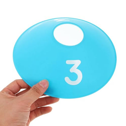 DOITOOL 10pcs Numbered Sports Training Discs Football Training Markers Agility Cones Set for Soccer Basketball Practice Outdoor Field Drills