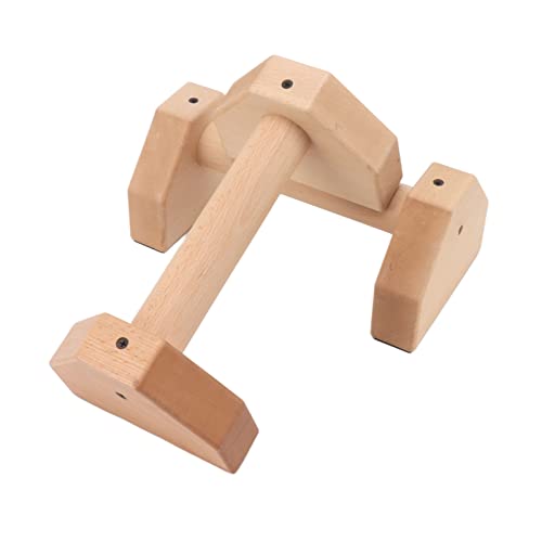 2pcs Wooden Push Up Handles, Anti Slip Pushup Bar for Floor, Beech Wood Parallettes with Silicone Pads for Calisthenics Handstand and Joint Friendly Workouts