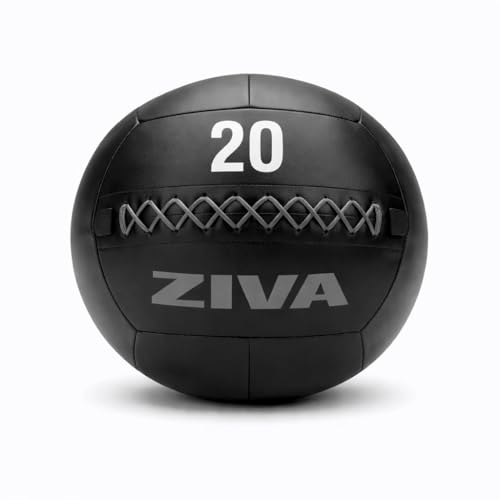 ZIVA Soft Wall Ball – Highly Durable Weighted Exercise Medicine Slam Ball for Strength and Conditioning Workout - Multiple Color, Weight Available - color: 20lb - BKGY