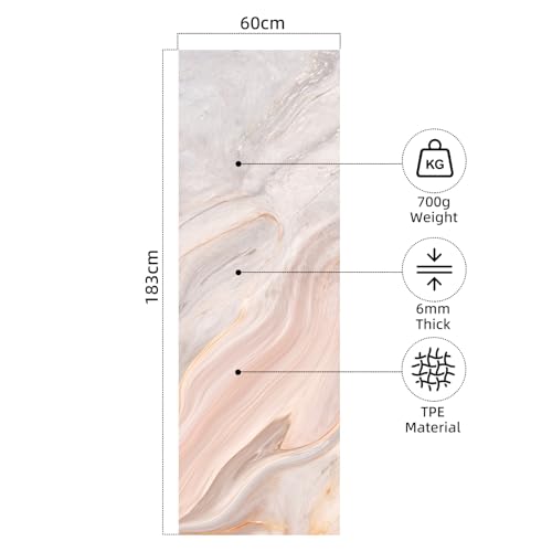 FOLAI Extra Thick Yoga Mat 6mm，pilates mat thick - Non-Slip Exercise Mat for HIIT, Pilates & Home Workouts & Workout with Free Carry Strap - color: Khe Sanh