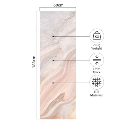 FOLAI Extra Thick Yoga Mat 6mm，pilates mat thick - Non-Slip Exercise Mat for HIIT, Pilates & Home Workouts & Workout with Free Carry Strap - color: Khe Sanh