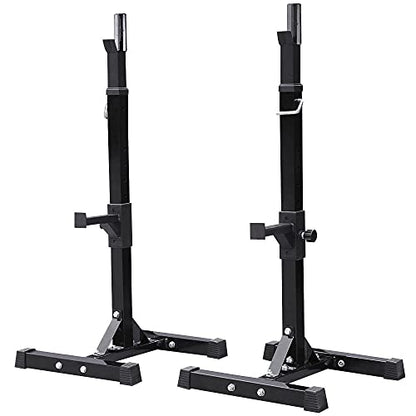 Yaheetech 2PCS Adjustable 44-70 Inch Squat Rack Portable Utility Home Gyms Workout Weight Dumbbell Racks Stands for Exercise & Fitness Strength Training