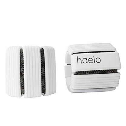 Haelo Hoops - Set of 2 (1lb Each) | Adjustable Wearable Wrist & Ankle Weights for Men and Women | Yoga, Dance, Barre, Pilates, Cardio, Aerobics, Walking - color: Pearl White