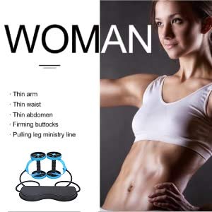 Men Ab Roller Wheel with Resistance Band Women Flex Abdominal Trainers Double Rollers Home Gym Multi-Functional Exercise Knee mat Body Fitness Equipment Core Ab Workout