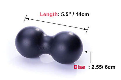 Peanut Massage Ball Roller Double Lacrosse Ball Acupoint Myofascial Release Muscle Knot Relaxer Mobility Trigger Point for Physical Therapy Self Deep Tissue Manual Massager Equipment Tool Set