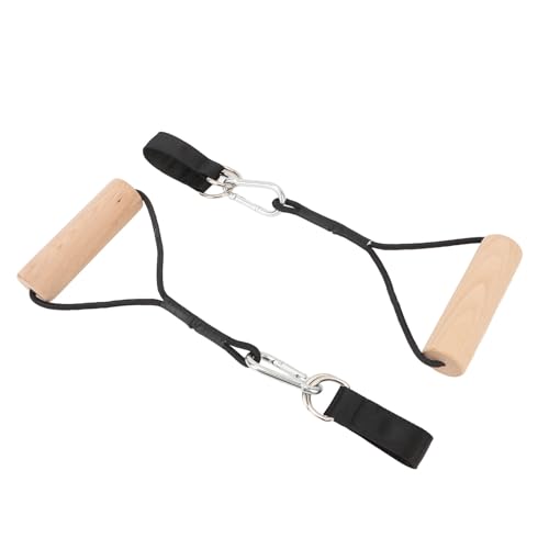 ZJchao Wooden Gymnastic Rings for Home & Outdoor Use – Portable Pull-Up Handles with -Duty Straps, Buckles & Carry Bag, Fit for Fitness Levels