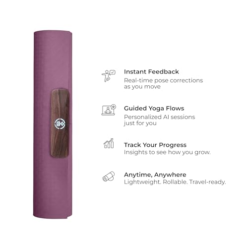 Smart Mat Gen3 - Dark Grey| AI Powered Yoga Mats For Home Workout | Lightweight Yoga Mats of 6mm | Real Time Tracking Exercise Mats For Men & Women - color: Wine Red