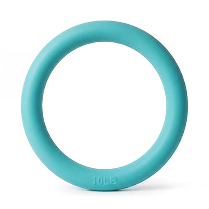 Exercise Weight Ring for Full Body Workout, 10 lb Resistance Training Ring Non-Slip Silicone Surface, 12 Inch Diameter, Teal Blue