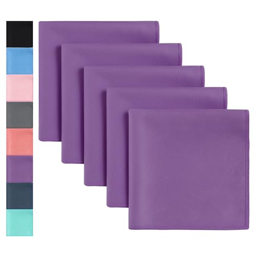 GREATEE Sweat Absorbing Handkerchiefs for Men & Women Microfiber Handkerchiefs Quick-Dry Small Sweat Rags for Sports Work - color: Purple-5pcs