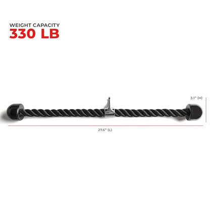 Sunny Health & Fitness Power Cage Squat Rack Upgrade Attachments, Dip Bar, Plate Bar Holder, Belt Squat, J Hook, Lat, Adapter, U Ring, Pull Up Bar, Landmine, Captain's Chair, Tricep Rope For Home Gym - style: Tricep Rope