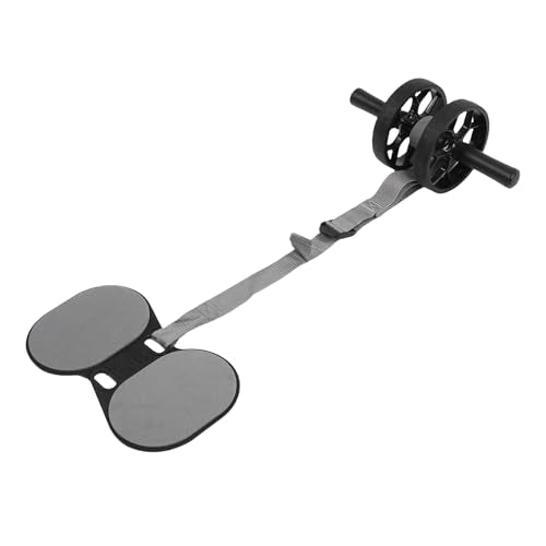 Abdominal Roller Wheel with Knee Pad, Dual Wheel Abdominal Exercise with Automatic Rebound Pull Strap, Non Slip Handles for Men Women Home Gym Core Training