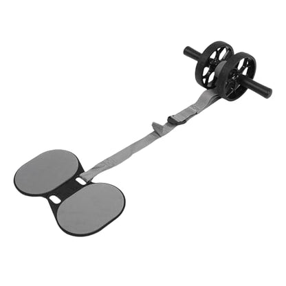 Abdominal Roller Wheel with Knee Pad, Dual Wheel Abdominal Exercise with Automatic Rebound Pull Strap, Non Slip Handles for Men Women Home Gym Core Training