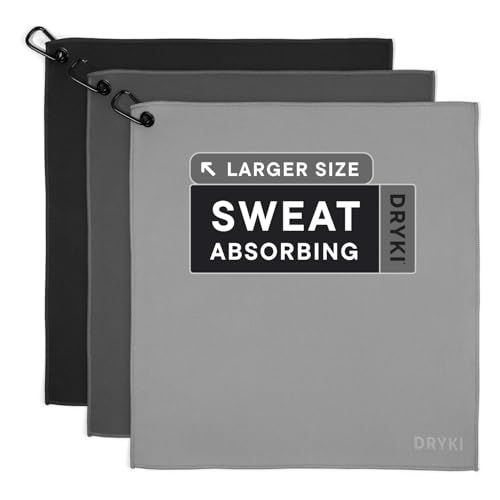 Sweat Absorbing Handkerchiefs - The Original Pocket-Sized Sweat Towels - Quick-Dry Microfiber Sweat Rags for Face, Hands, & Body - Men & Women (Greyscale: Large Size, 3 Pack) - color: Greyscale